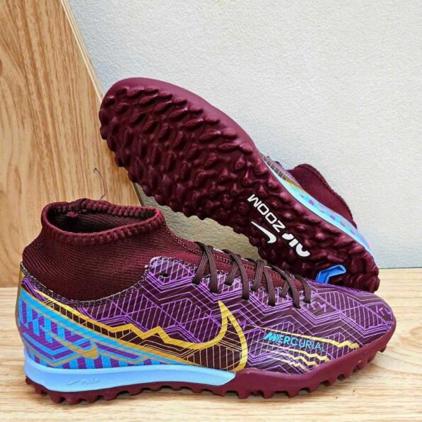 Giày đá bóng ZOOM MERCURIAL SUPERFLY 9 ACADEMY TF màu tím sân cỏ nhân tạo sân đất tự nhiên màu tím đinh thấp