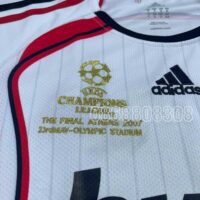 Bộ quần áo bóng đá AC Milan Away 06-07 trắng Bwin full logo thêu viền đỏ lo mới vải chuẩn spf thái năm 2006 2007 trước