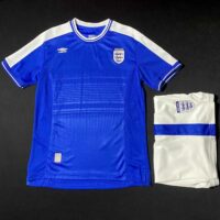 Bộ quần áo đá bóng đội tuyển anh năm 2000 logo england umbro màu xanh biển đậm vải thái trước
