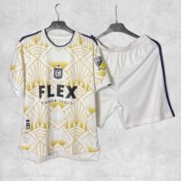 Áo đá banh câu lạc bộ bóng đá LA Los Angeles Flex 23 24 màu vàng quần trắng mới năm 2023 2024 mặt trước