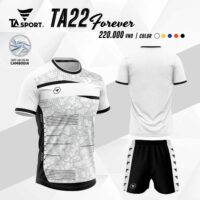 Bộ quần áo thể thao bóng đá chính hãng TA Sport TA22 Forever vải mè Cambodia nhiều màu trắng đen