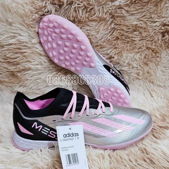 Giày đá bóng Adidas X Crazyfast Messi 10 .3 AG FG sân cỏ nhân tạo màu xanh tím hồng