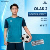 Bộ quần áo bóng đá phủi thiết kế Olas 2 chính hãng Bulbal vải dệt kim mè nhiều màu xanh navy 8