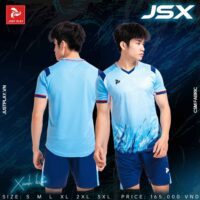 Bộ quần áo bóng đá phủi thiết kế mã JSX nam nữ chính hãng Justplay vải thun CSM nhiều màu trắng đỏ