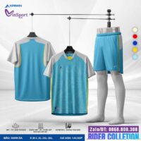 Bộ quần áo đá bóng Kaiwin RIDER mới cổ tam giác màu xanh ngọc