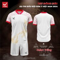 Bộ quần áo thể thao bóng đá thi đấu đội sân 7 S7 Việt Nam – BST chính hãng WIKA Đông Sơn mới năm 2024 nhiều màu trắng 1