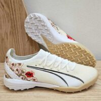 Giày bóng đá sân cỏ nhân tạo Puma Ultra Ultimate Liberty TF trắng vàng hoạ tiết in hoa Rep 11 1