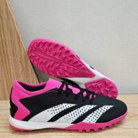 Giày đá bóng Adidas Predator Accuracy .3 TF sân cỏ đá banh nhân tạo màu đen hồng logo trắng 1