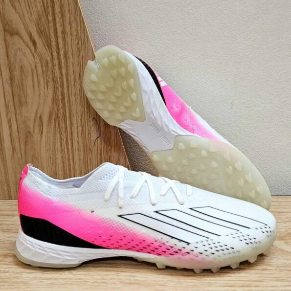Giày đá bóng Adidas X Speedportal.1 trắng hồng vạch đen TF sân cỏ nhân tạo đế nhựa dẻo