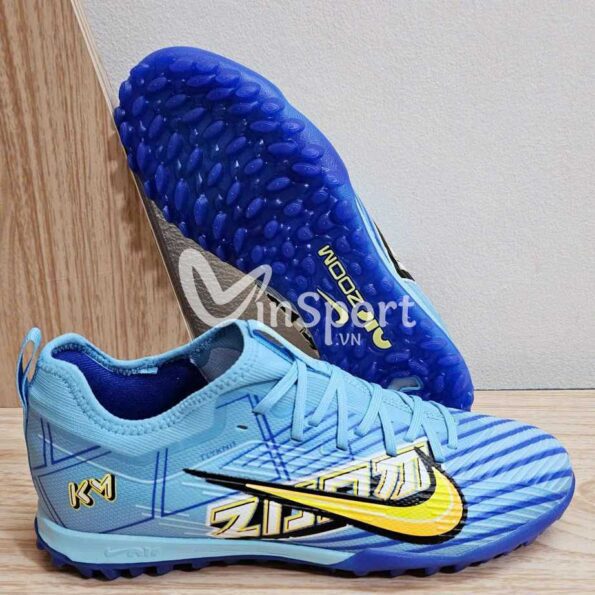 Giày đá bóng Nike Air Zoom Mercurial Vapor 15 Elite Turf KM X Mbappe TF - sân đá banh cỏ nhân tạo màu xanh biển