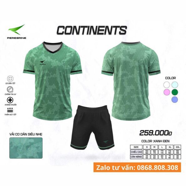 Bộ quần áo Continents Peregrine thiết kế chính hãng nhiều màu