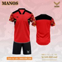 Bộ quần áo Manos NIDU áo đá banh thiết kế chính hãng nhiều màu xanh ngọc