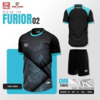 Bộ quần áo bóng đá Furior 02 Riki nam chính hãng vải thun CRO Fabric nhiều màu đen 2