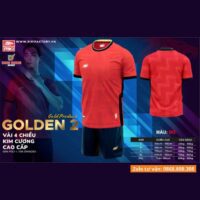 Bộ quần áo bóng đá Golden 02 Riki nam chính hãng vải thun CRO Fabric nhiều màu đỏ