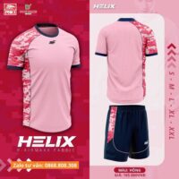 Bộ quần áo bóng đá HELIX Riki nam chính hãng vải thun R-Airmaxx nhiều màu hồng