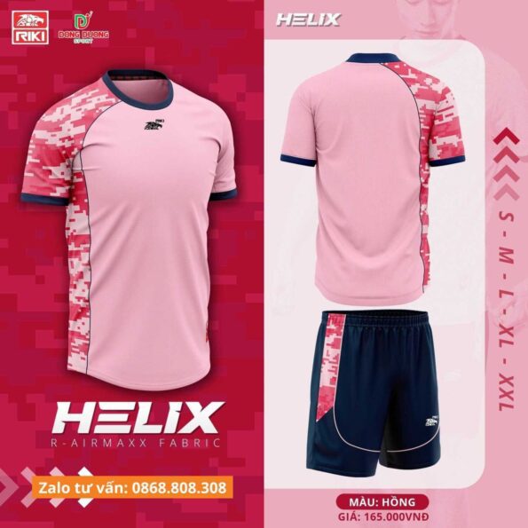 Bộ quần áo bóng đá HELIX Riki nam chính hãng vải thun R-Airmaxx nhiều màu