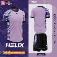 Bộ quần áo bóng đá HELIX Riki nam chính hãng vải thun R-Airmaxx nhiều màu hồng