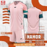 Bộ quần áo bóng đá NAMOR Riki nam chính hãng vải thun CRO Fabric nhiều màu đen 1