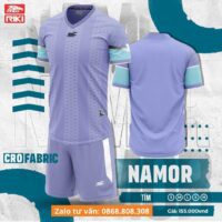 Bộ quần áo bóng đá NAMOR Riki nam chính hãng vải thun CRO Fabric nhiều màu đen 1