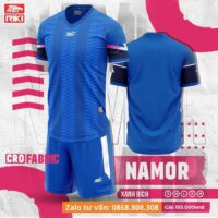 Bộ quần áo bóng đá NAMOR Riki nam chính hãng vải thun CRO Fabric nhiều màu đen 1