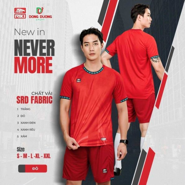 Bộ quần áo bóng đá Riki New in Never More nam chính hãng vải thun SRD Fabric nhiều màu