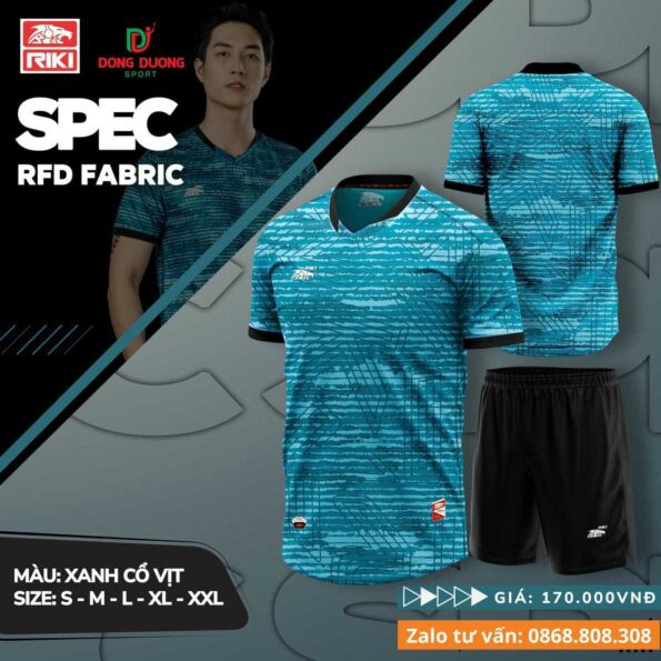 Bộ quần áo bóng đá Riki Spec chính hãng vải thun RFD Fabric nhiều màu