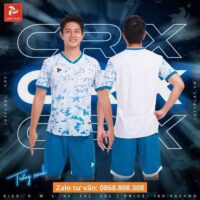 Bộ quần áo bóng đá phủi thiết kế Justplay CRX nam nữ chính hãng nhiều màu trắng xanh 1