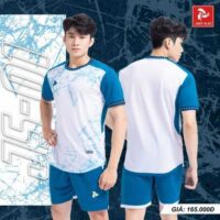 Bộ quần áo bóng đá phủi thiết kế Justplay JS – 01 nam nữ chính hãng nhiều màu trắng xanh 1