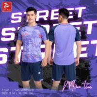 Bộ quần áo bóng đá phủi thiết kế Justplay Street nam nữ chính hãng nhiều màu xanh trời 1
