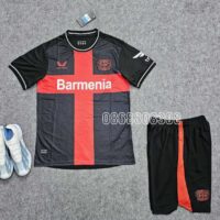 Bộ quần áo đá banh clb bóng đá Bayer Leverkusen 23 24 Home Jersey sân nhà màu đen đỏ năm 2023 2024 mặt trước