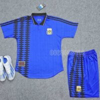 Bộ quần áo đá banh đội tuyển bóng đá Retro Argentina 1994 màu xanh đen sân khách mặt trước