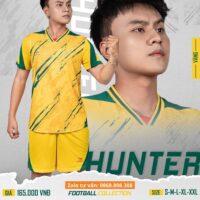 Bộ quần áo đá bóng Beyono Hunter mới chính hãng giá rẻ vải mè nhiều màu vàng 1