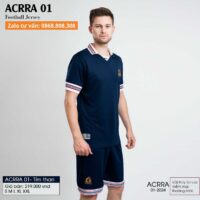 Bộ quần áo thể thao bóng đá ACRRA 01 Kiểu dáng có cổ vải Polo Tencel dập chìm nổi hoạ tiết nhiều màu đỏ
