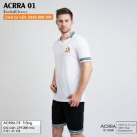 Bộ quần áo thể thao bóng đá ACRRA 01 Kiểu dáng có cổ vải Polo Tencel dập chìm nổi hoạ tiết nhiều màu đỏ