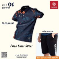 Áo polo cầu lông Hacorio polo 01 chính hãng vải Dri Fit nhiều màu than