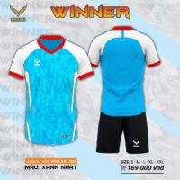 Bộ quần áo NIDU Winner đá banh thiết kế chính hãng nhiều màu xanh biển