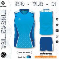 Bộ quần áo bóng chuyền Hacorio Neroz VLB 01 chính hãng vải Dri Fit sát nách nhiều màu xanh blue