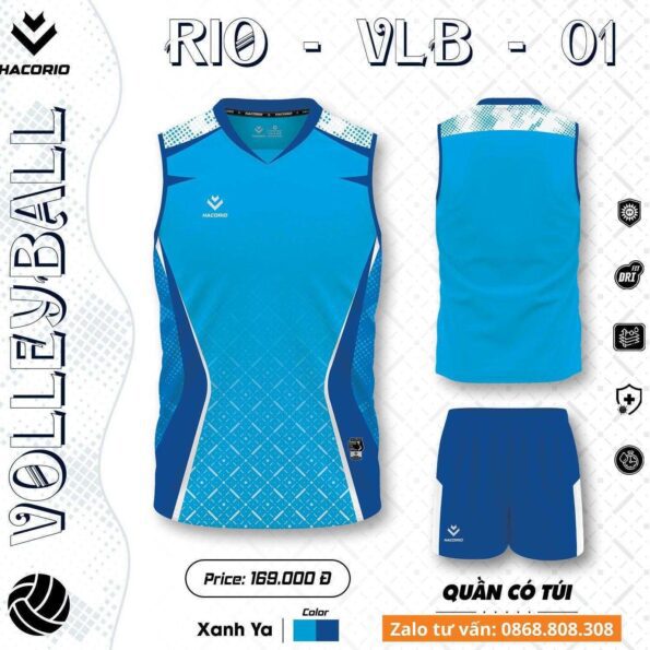 Bộ quần áo bóng chuyền Hacorio Neroz VLB 01 chính hãng vải Dri Fit sát nách nhiều màu