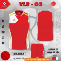 Bộ quần áo bóng chuyền sát nách Hacorio VLB 03 chính hãng vải Dri Fit nhiều màu đỏ trắng