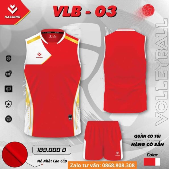 Bộ quần áo bóng chuyền sát nách Hacorio VLB 03 chính hãng vải Dri Fit nhiều màu