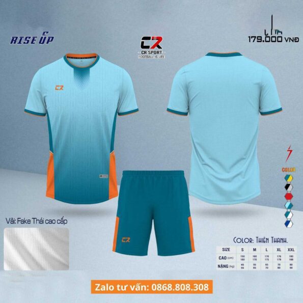 Bộ quần áo bóng đá CR Sport RISE UP chính hãng nhiều màu vải mè FEX gai thái