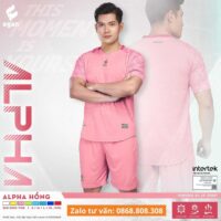 Bộ quần áo bóng đá Egan ALPHA vải thun E-coolmax chính hãng màu đỏ
