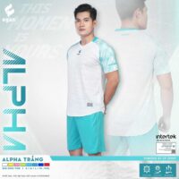 Bộ quần áo bóng đá Egan ALPHA vải thun E-coolmax chính hãng màu đỏ