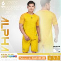 Bộ quần áo bóng đá Egan ALPHA vải thun E-coolmax chính hãng màu đỏ