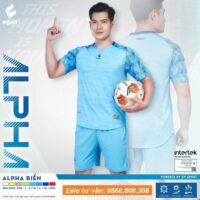 Bộ quần áo bóng đá Egan ALPHA vải thun E-coolmax chính hãng màu đỏ