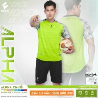 Bộ quần áo bóng đá Egan ALPHA vải thun E-coolmax chính hãng màu đỏ