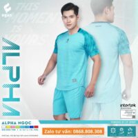Bộ quần áo bóng đá Egan ALPHA vải thun E-coolmax chính hãng màu đỏ