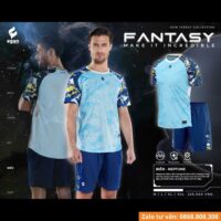 Bộ quần áo bóng đá Egan FANTASY Cao cấp size mam vải lacoste chính hãng mới nhiều màu xanh biển