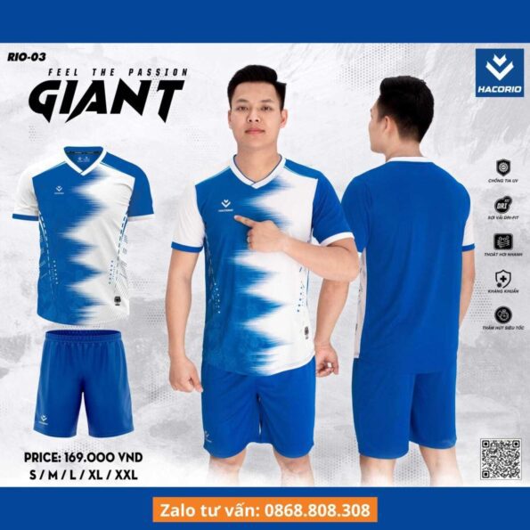 Bộ quần áo bóng đá Hacorio RIO 03 Giant chính hãng vải sợi Dri Fit nhiều màu