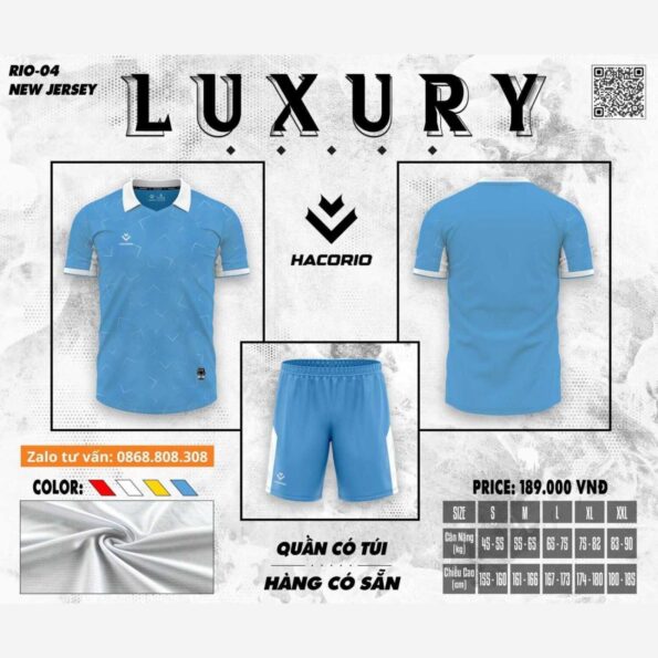 Bộ quần áo bóng đá Hacorio RIO 04 Luxury chính hãng vải sợi Dri Fit nhiều màu